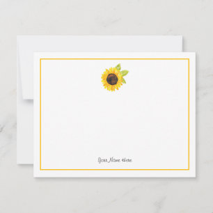 Tarjeta Pequeña Sunflower acuarela pintada a mano