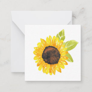 Tarjeta Pequeña Sunflower acuarela pintada a mano
