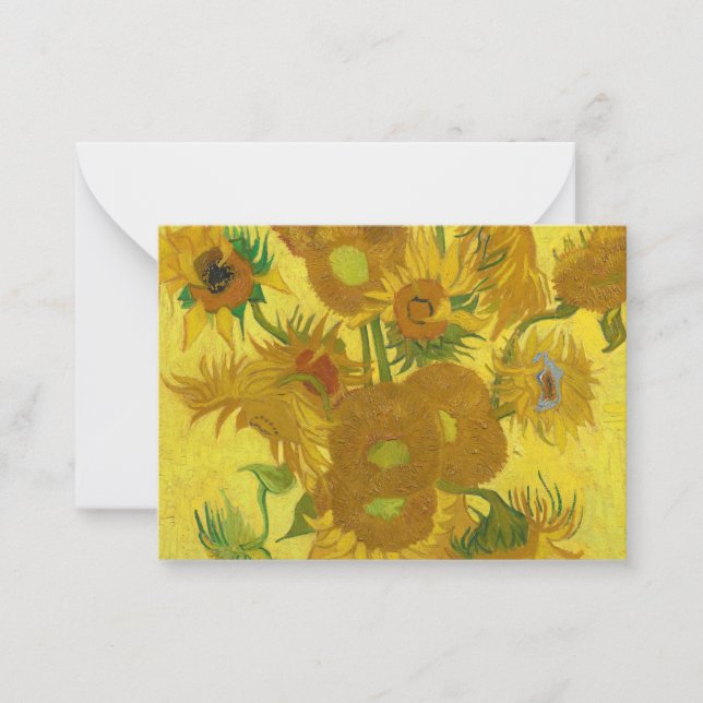 Tarjeta Pequeña Sunflowers, 1889 de Vincent van Gogh (Anverso)