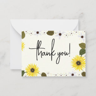 Tarjeta Pequeña Sunflowers Gracias
