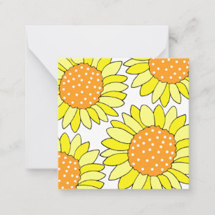 Tarjeta Pequeña Sunflowers Naranja Amarillo de cuatro manos