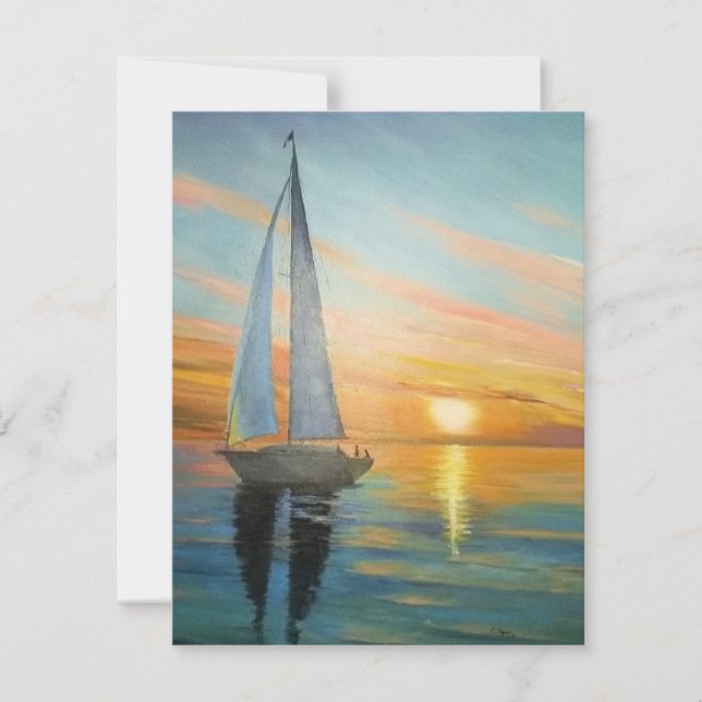 Tarjeta Pequeña Sunset Sail (Anverso)