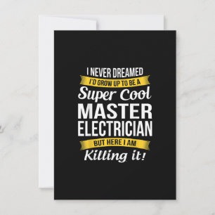 Tarjeta Pequeña Super Cool Master Electrician  Regalo Gracioso