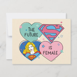 Tarjeta Pequeña Supergirl fuera de este mundo retro gráfico