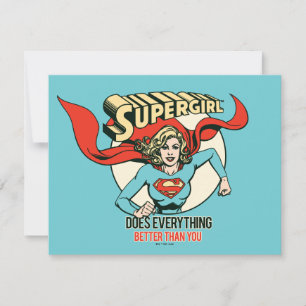 Tarjeta Pequeña Supergirl Hace Todo Mejor Que Tú