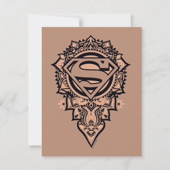 Tarjeta Pequeña Supergirl Mandala Graphic (Anverso)