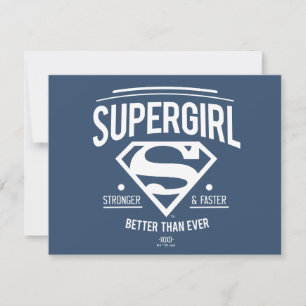 Tarjeta Pequeña Supergirl mejor que nunca retro gráfico