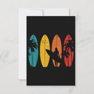Tarjeta Pequeña Surfer Gift Vintage Surfing Board Beach