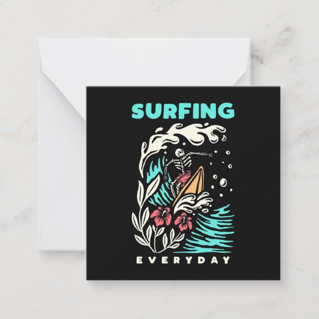 Tarjeta Pequeña Surfing Todos los Días (Anverso)