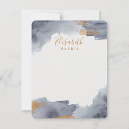 Tarjeta Pequeña Swash acuático azul y dorado