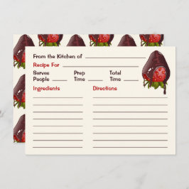 Tarjeta Pequeña Sweet Chocolate Dipped Strawberry Cute Recipe