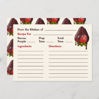 Tarjeta Pequeña Sweet Chocolate Dipped Strawberry Cute Recipe