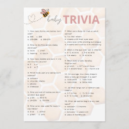 Tarjeta Pequeña Sweet Little Honey Baby Shower Baby Trivia