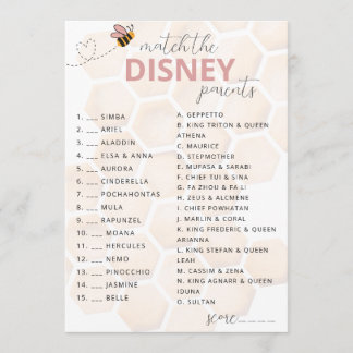 Tarjeta Pequeña Sweet Little Honey Baby Shower Disney Parent Game