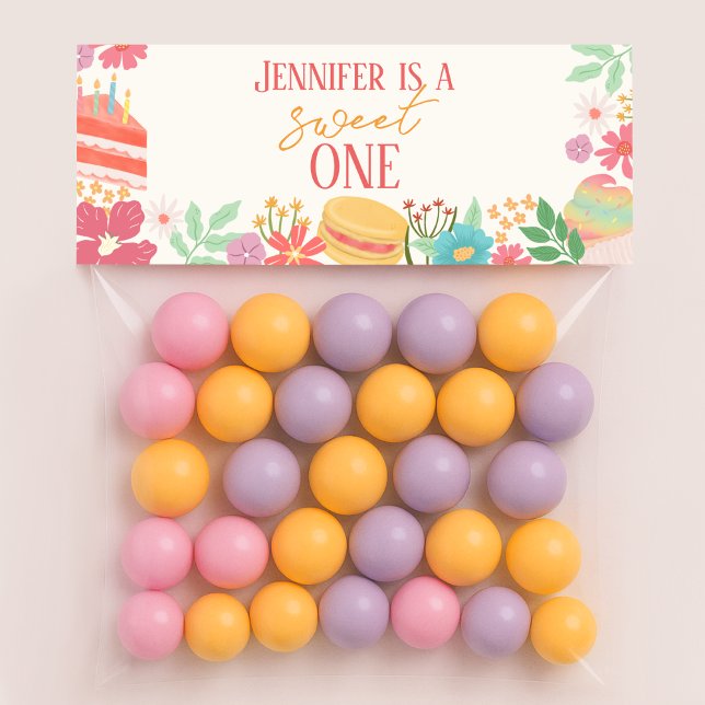 Tarjeta Pequeña Sweet One Floral Dessert Goodie Treat Bag Topper (Subido por el creador)