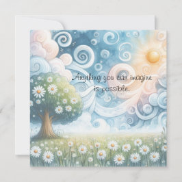 Tarjeta Pequeña Swirling Skies / Daisies y Cita
