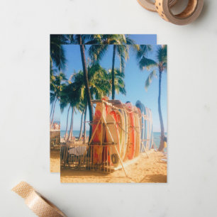 Tarjeta Pequeña Tablas de surf de la playa de Waikiki