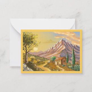 Tarjeta Pequeña Tableau peinture d'art sur carte de voeux.