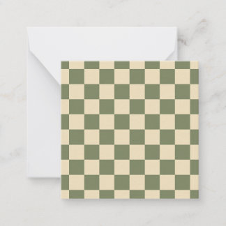 Tarjeta Pequeña Tablero de ajedrez verde y beige claro
