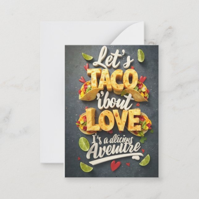 Tarjeta Pequeña Taco 'Bout Love - Una aventura deliciosa (Anverso)