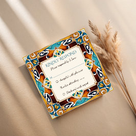 Tarjeta Pequeña Talavera azulejo azulejo vintage boda mexicana RSV