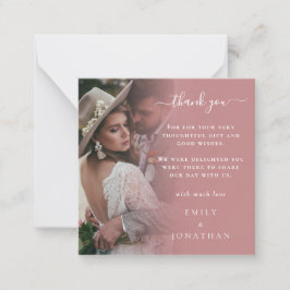 Tarjeta Pequeña Tamaño de PEQUEÑO | Dusty Rosa Photo Boda Gracias