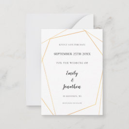 Tarjeta Pequeña TAMAÑO MINI | Boda Geométrica de Oro Salvar La Fec