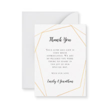 TAMAÑO MINI | Boda Geométrico Gold Gracias