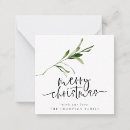 Tarjeta Pequeña Tamaño mini | Foliage Merry Christmas Holiday Card