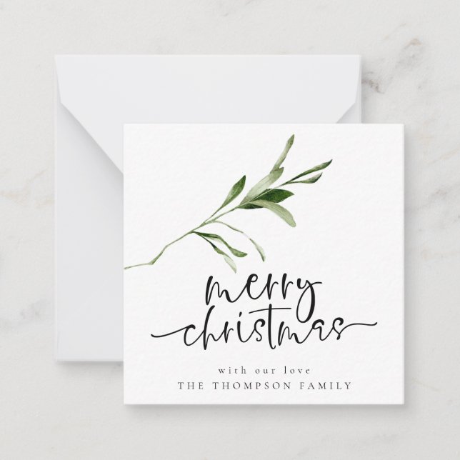 Tarjeta Pequeña Tamaño mini | Foliage Merry Christmas Holiday Card (Anverso)