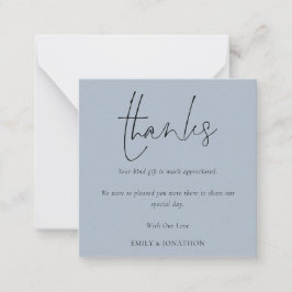 Tarjeta Pequeña TAMAÑO MINI | Script Photo Boda Dusty Blue Gracias