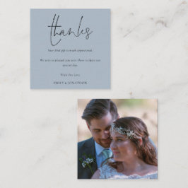 Tarjeta Pequeña TAMAÑO MINI | Script Photo Boda Dusty Blue Gracias