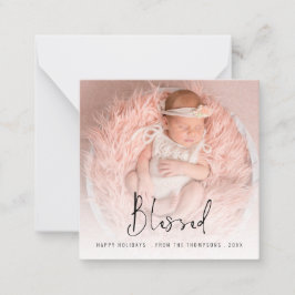 Tarjeta Pequeña TAMAÑO PEQUEÑO | Blessed Photo Script Name Year Ho