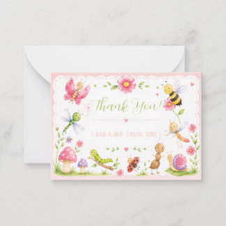 Tarjeta Pequeña ¡Tarjeta de agradecimiento de bichos rosados!