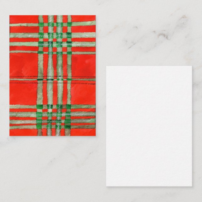 Tarjeta Pequeña TARJETÓN PLANO RED SCOTT TARTAN 3.5x2.5 (Anverso / Reverso)