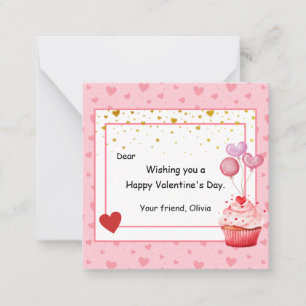 Tarjeta Pequeña Tarta Dulce de San Valentín para niños