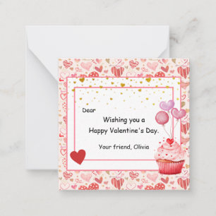 Tarjeta Pequeña Tarta Dulce de San Valentín para niños