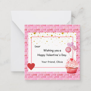 Tarjeta Pequeña Tarta Dulce de San Valentín para niños
