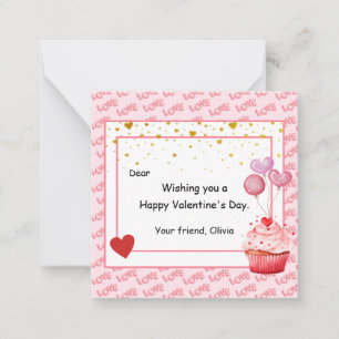 Tarjeta Pequeña Tarta Dulce de San Valentín para niños