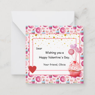 Tarjeta Pequeña Tarta Dulce de San Valentín para niños