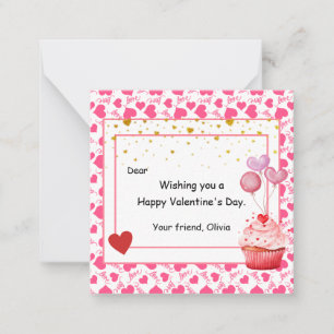 Tarjeta Pequeña Tarta Dulce de San Valentín para niños