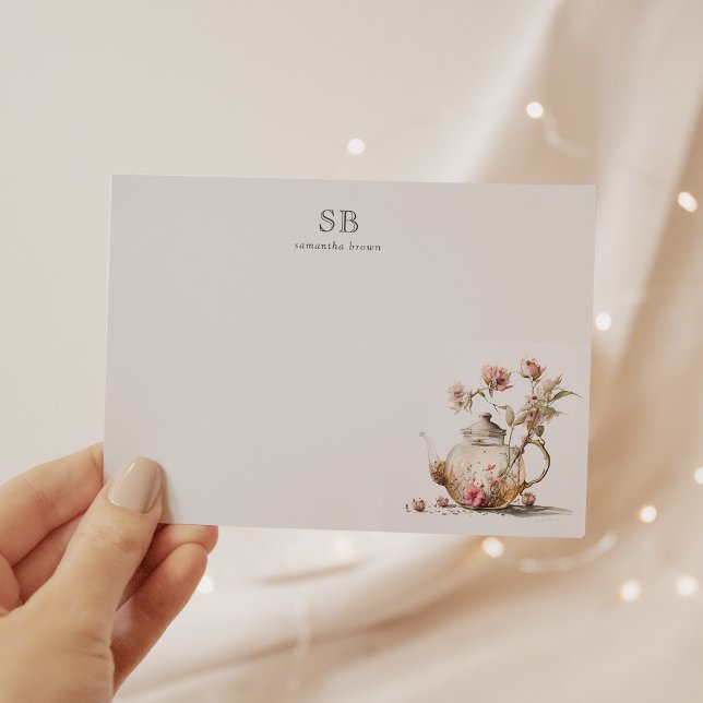 Tarjeta Pequeña Té acuarela Fiesta de flores silvestres Tea inicia (Subido por el creador)