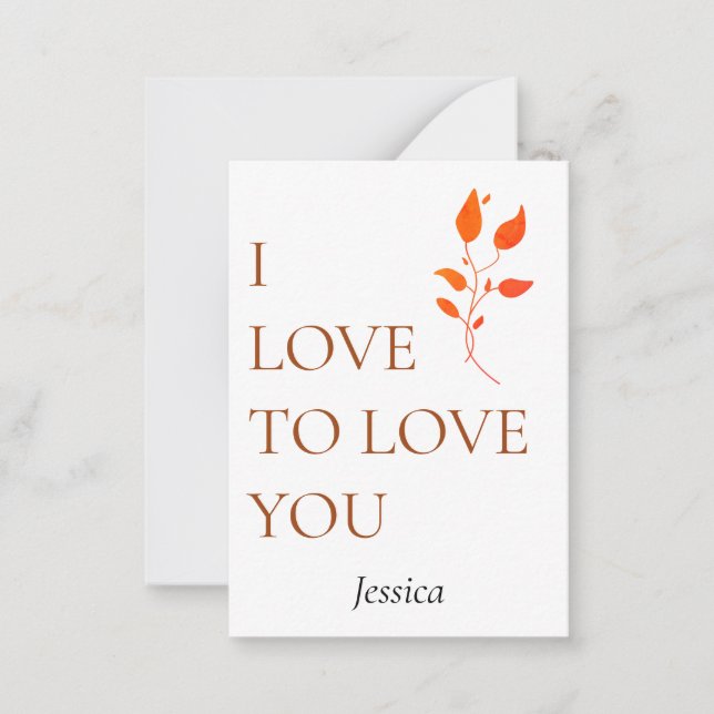 Tarjeta Pequeña Te amo amarte, personalizar personalizar  (Anverso)