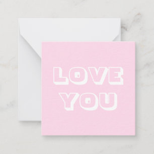 Tarjeta Pequeña Te amo, blanco claro blanco moderno negrita
