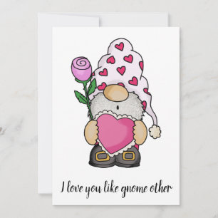 Tarjeta Pequeña Te amo como gnome otros amor valentino