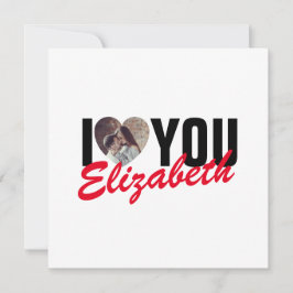 Tarjeta Pequeña Te Amo Foto Personalizada Corazón y Nombre