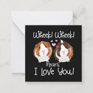 Tarjeta Pequeña Te Amo Guinea Pig Cavy Roddent