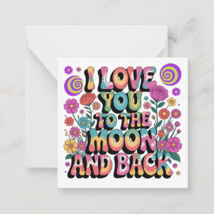 Tarjeta Pequeña Te Amo Hasta La Luna Y De Regreso