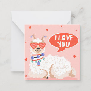Tarjeta Pequeña Te Amo Llama