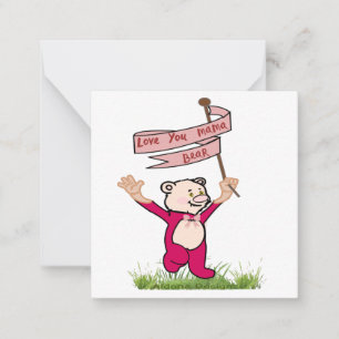 Tarjeta Pequeña Te Amo Mama Osa